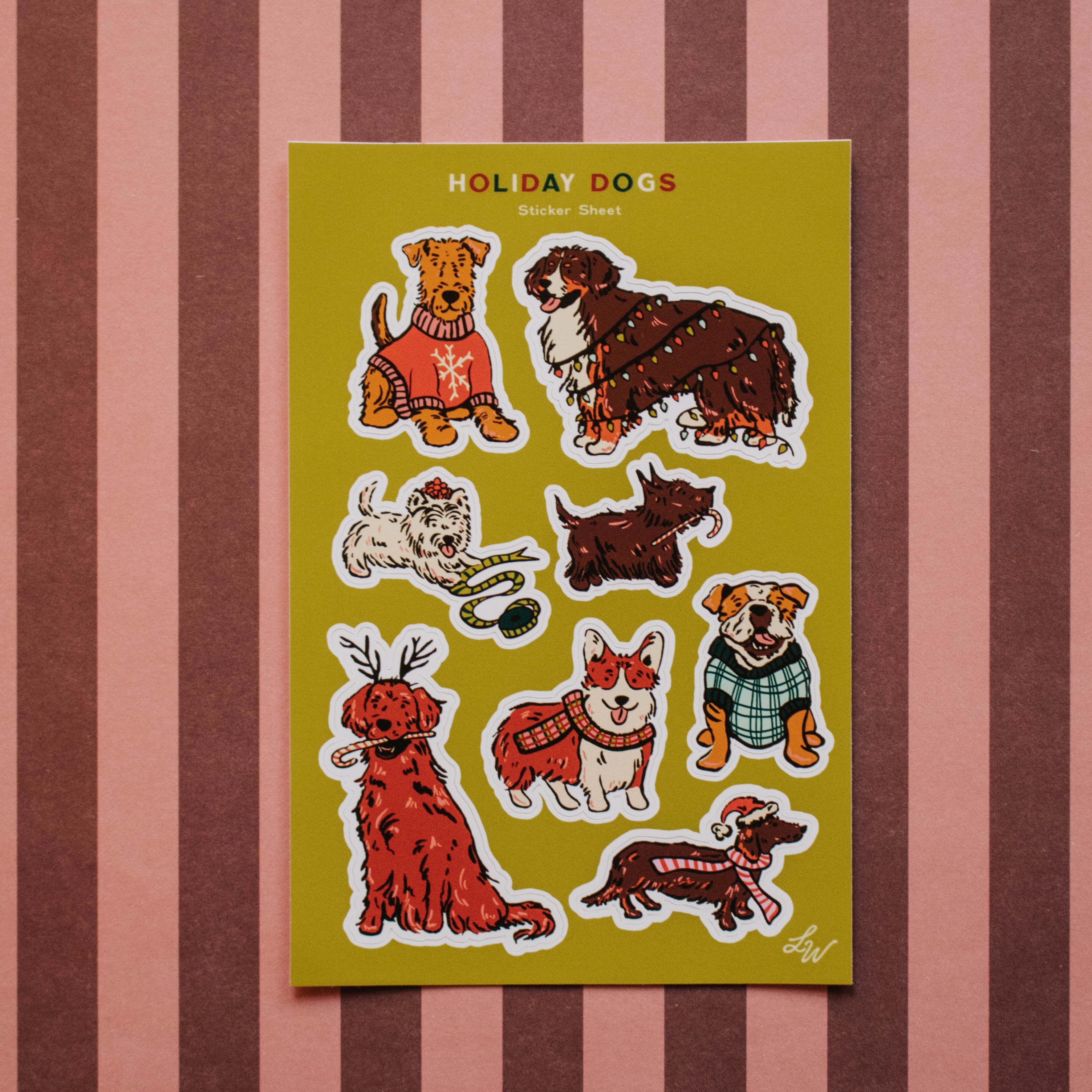Holiday Dogs Sticker Sheet