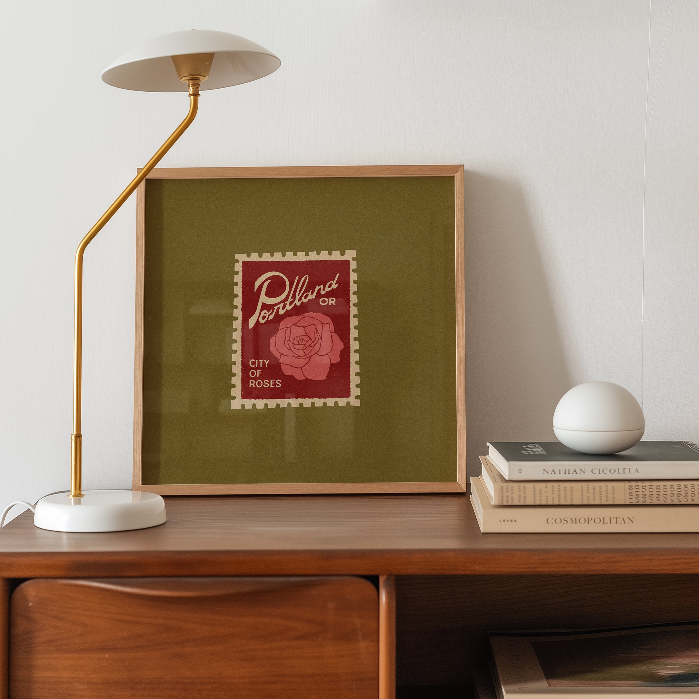 Portland Rose Stamp Print (Digital Download)